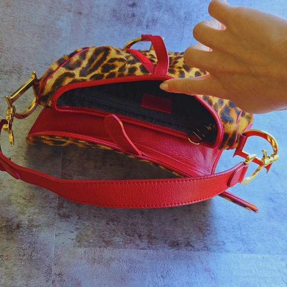 *SOLD**Dior Saddle Bag in Leopard Print Pony Hair - Picture 10 of 13